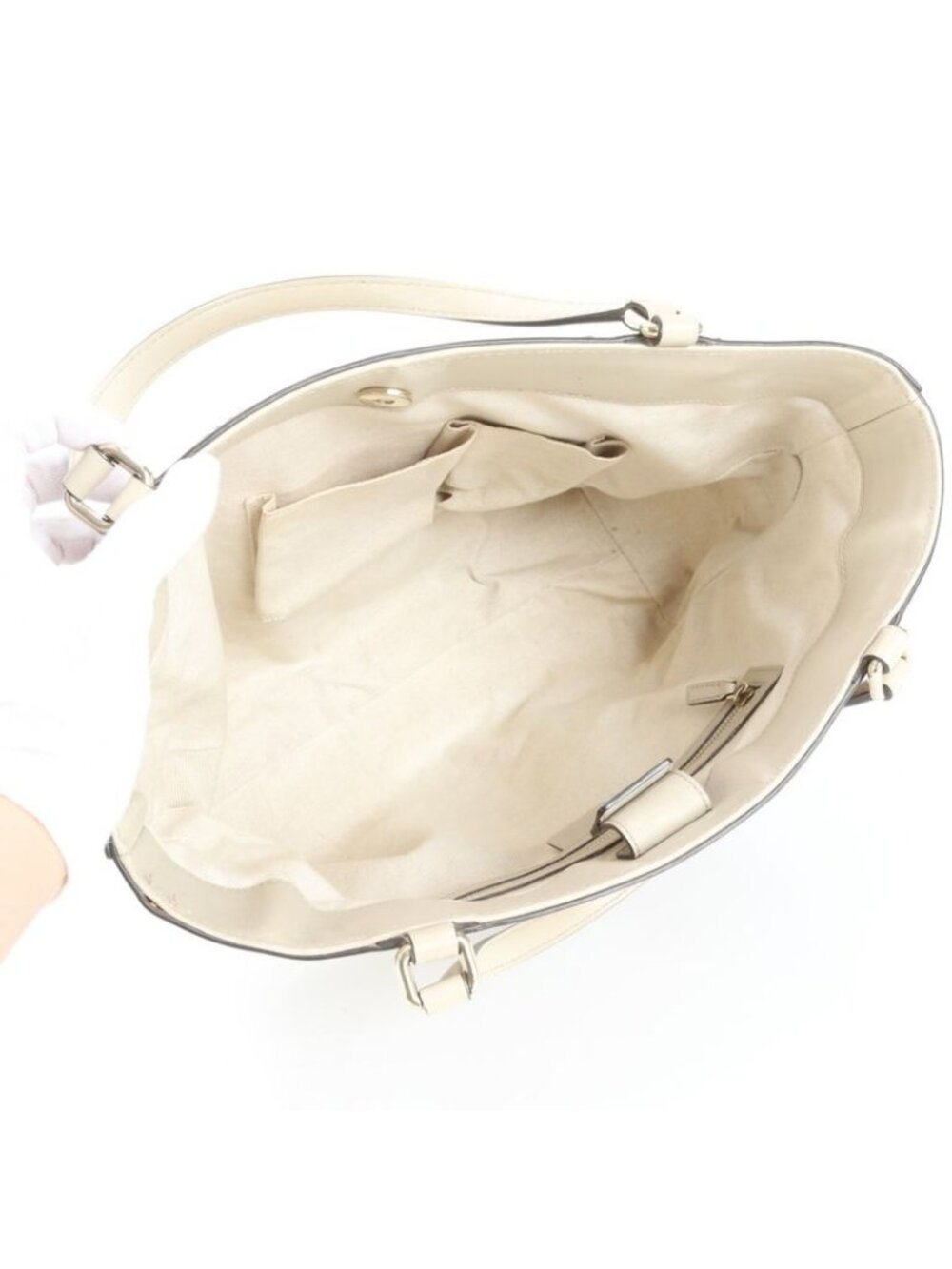 ★SOLD★ Gucci GG Canvas Mayfair Leather Tote Shoulder Hand Beige - Picture 7 of 9